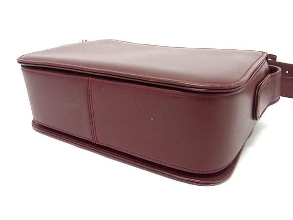 Cartier Shoulder Bag Mastline Bordeaux Leather Women's Turnlock