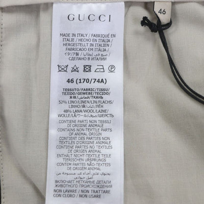 Gucci 22AW 690519 Linen Wool Check Pattern Half Pants Shorts Gray 46 Made In