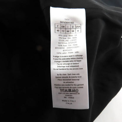 Christian Dior 241v20x1162 Wool Silk Blend Eyelet Design Front Open Collarless