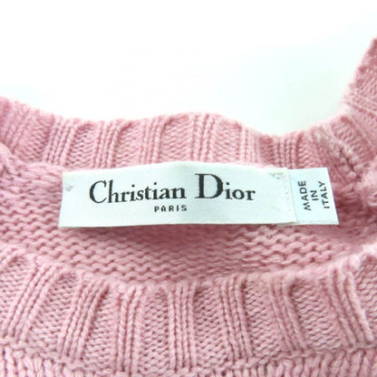 Christian Dior 344s13bm003 100% Cashmere Logo Design Sleeve Ruffle Short Sleeve