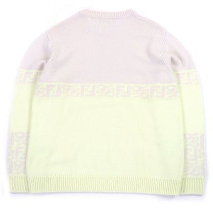 fendi 2021 Fzx037 100% Wool FF Logo Zucca Pattern Crew Neck Bicolor Long