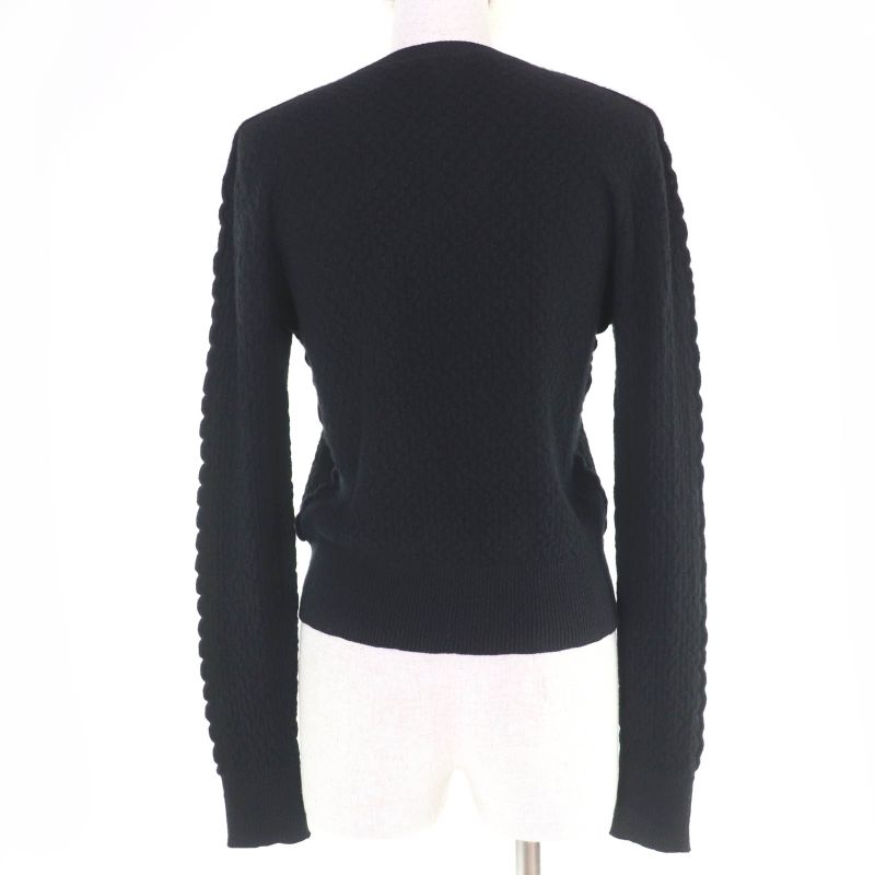 Chanel P75335k10778 Cashmere Coco Mark Long Sleeve Knit Tops Black 38 Made In