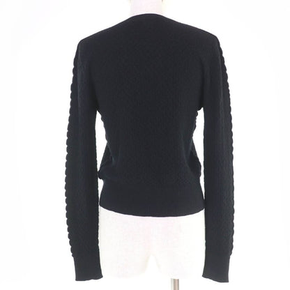 Chanel P75335k10778 Cashmere Coco Mark Long Sleeve Knit Tops Black 38 Made In