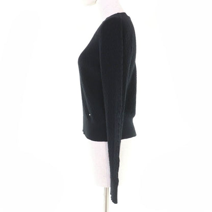 Chanel P75335k10778 Cashmere Coco Mark Long Sleeve Knit Tops Black 38 Made In