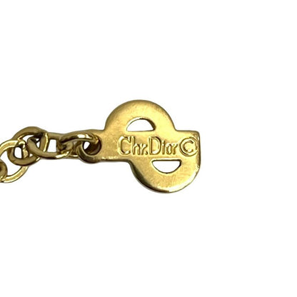 Christian Dior Vintage CD Logo GP Chain Necklace Pendant Accessory Gold 23705