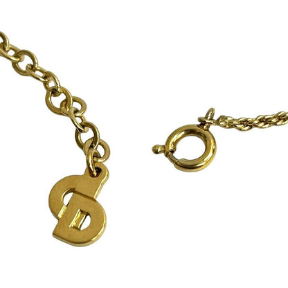 Christian Dior Vintage CD Logo GP Chain Necklace Pendant Accessory Gold 23705