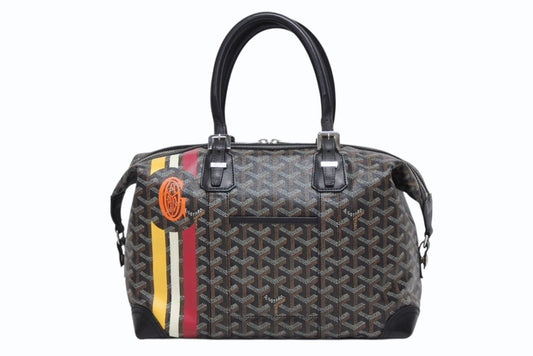 Goyard Boston Bag Boeing 30 Black with Marcajou Leather Silver