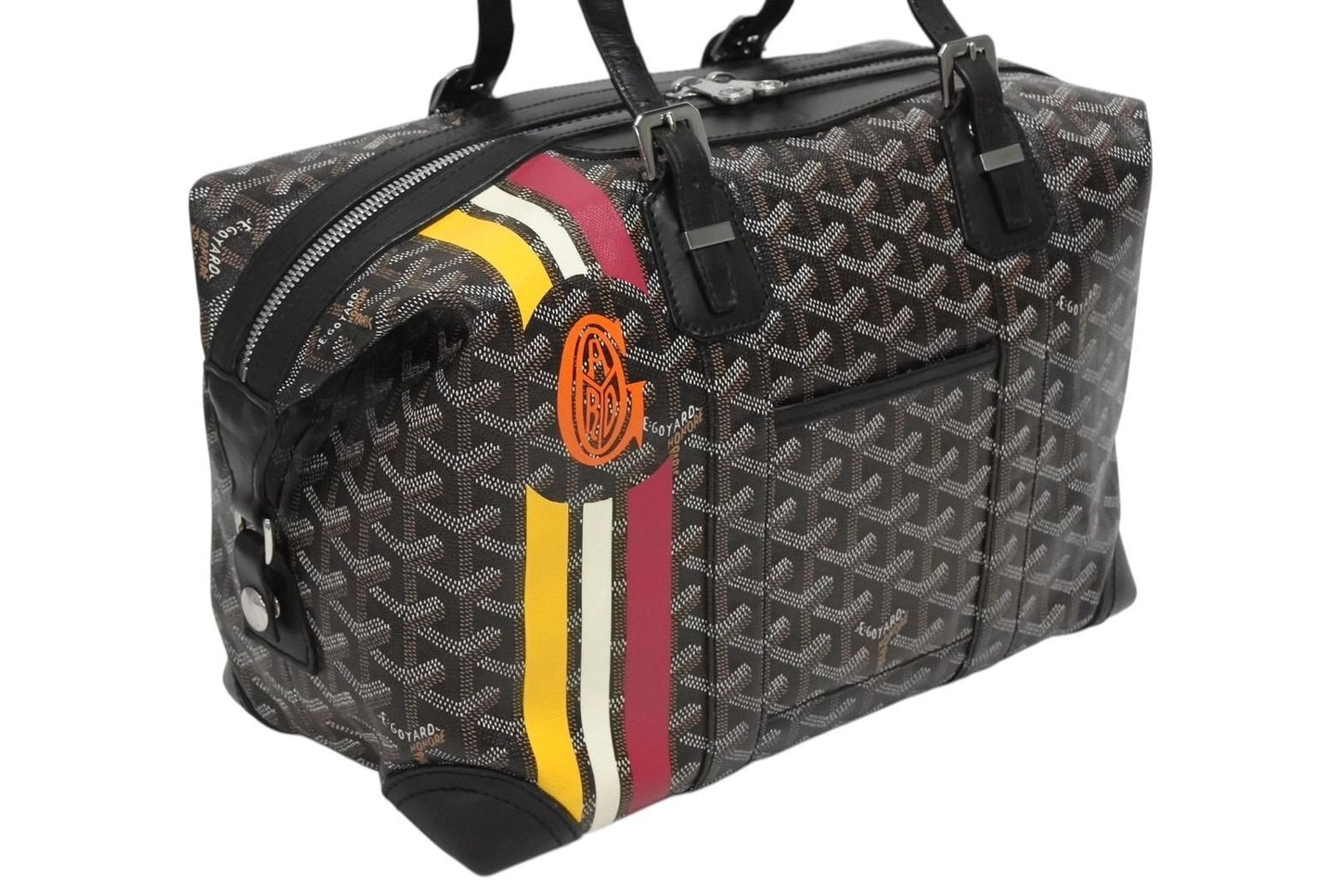 Goyard Boston Bag Boeing 30 Black with Marcajou Leather Silver — view 4