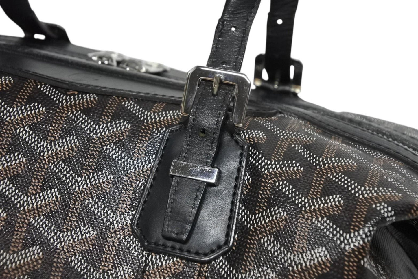 Goyard Boston Bag Boeing 30 Black with Marcajou Leather Silver — view 6