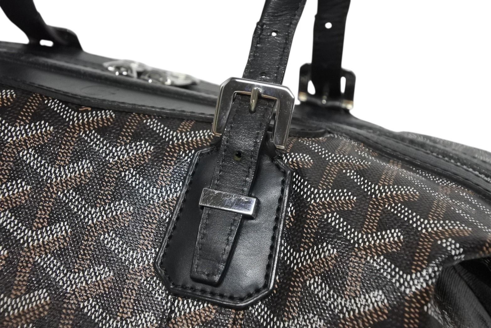 Goyard Boston Bag Boeing 30 Black with Marcajou Leather Silver — view 6