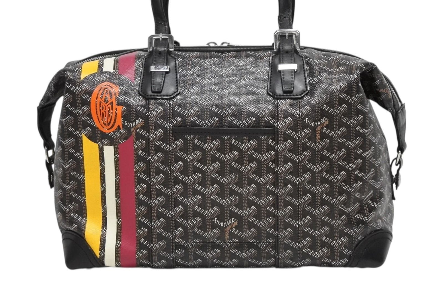 Goyard Boston Bag Boeing 30 Black with Marcajou Leather Silver — view 2
