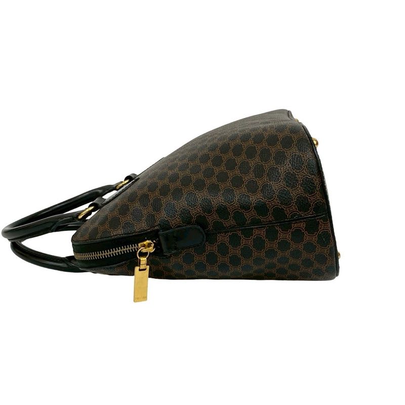 Celine Vintage Macadam Blason Logo Pattern Leather Handbag Mini