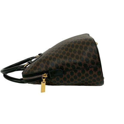 Celine Vintage Macadam Blason Logo Pattern Leather Handbag Mini
