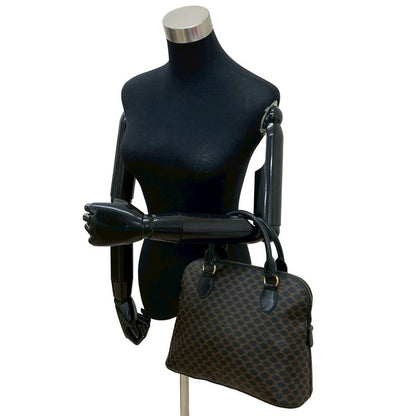 Celine Vintage Macadam Blason Logo Pattern Leather Handbag Mini