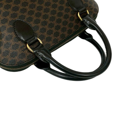 Celine Vintage Macadam Blason Logo Pattern Leather Handbag Mini