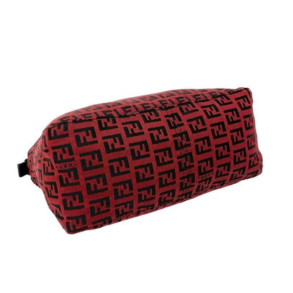 Fendi FF Logo Pattern Canvas Leather Handbag Mini Tote