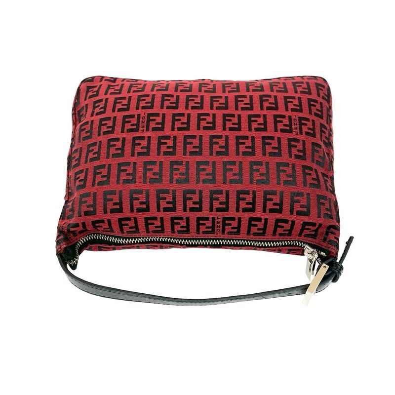 Fendi FF Logo Pattern Canvas Leather Handbag Mini Tote