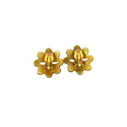 Chanel Vintage Coco Mark GP Earrings Ear Cuff Accessory Gold 94P