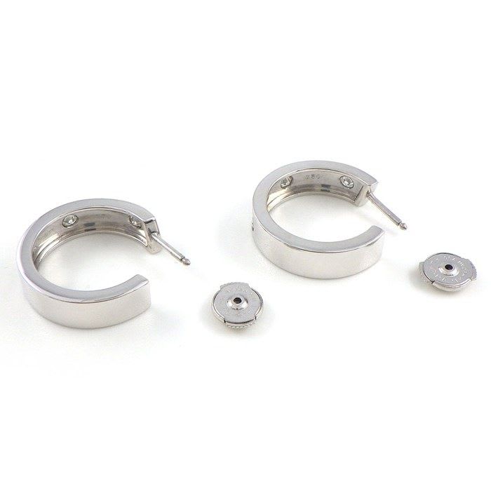 Cartier Earrings Love Hoop 6 Point Diamond 18K White