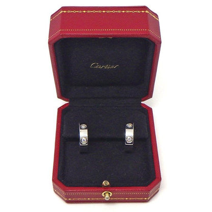 Cartier Earrings Love Hoop 6 Point Diamond 18K White
