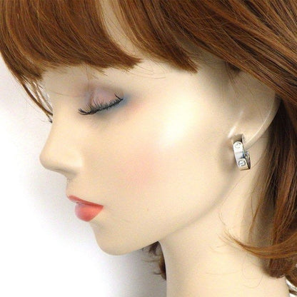 Cartier Earrings Love Hoop 6 Point Diamond 18K White