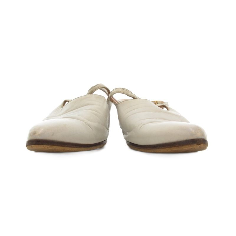 Hermes Mule 36 Sandals Shoes Strap High Heels White AE - GY06