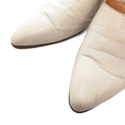 Hermes Mule 36 Sandals Shoes Strap High Heels White AE - GY06