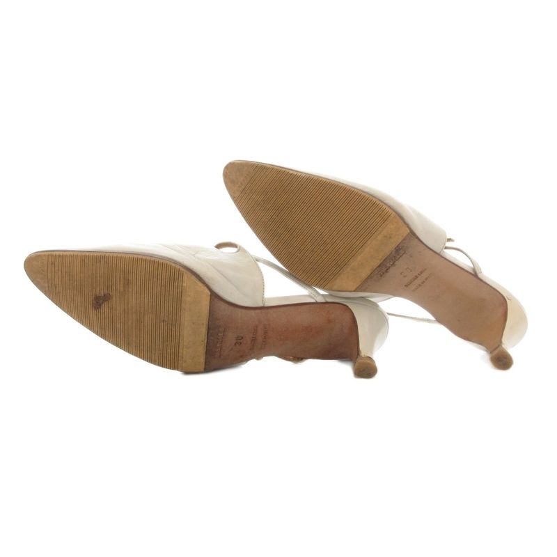 Hermes Mule 36 Sandals Shoes Strap High Heels White AE - GY06