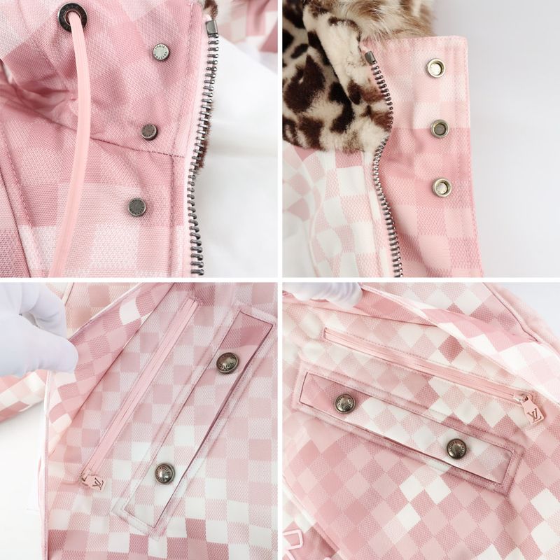 Louis Vuitton Damoflage Print Puffa Blouson Jacket 1aimrk Pale Pink