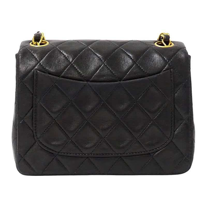 Chanel Bag Mini Quilted Shoulder Lambskin Black
