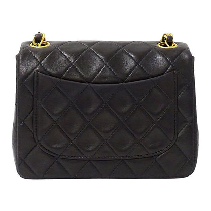 Chanel Bag Mini Quilted Shoulder Lambskin Black