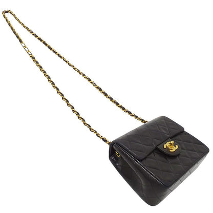 Chanel Bag Mini Quilted Shoulder Lambskin Black