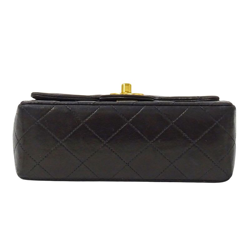 Chanel Bag Mini Quilted Shoulder Lambskin Black