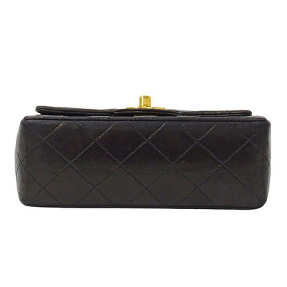 Chanel Bag Mini Quilted Shoulder Lambskin Black