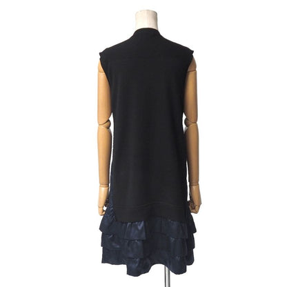 Louis Vuitton Dress XS Sequin Decoration Docking Black X Navy