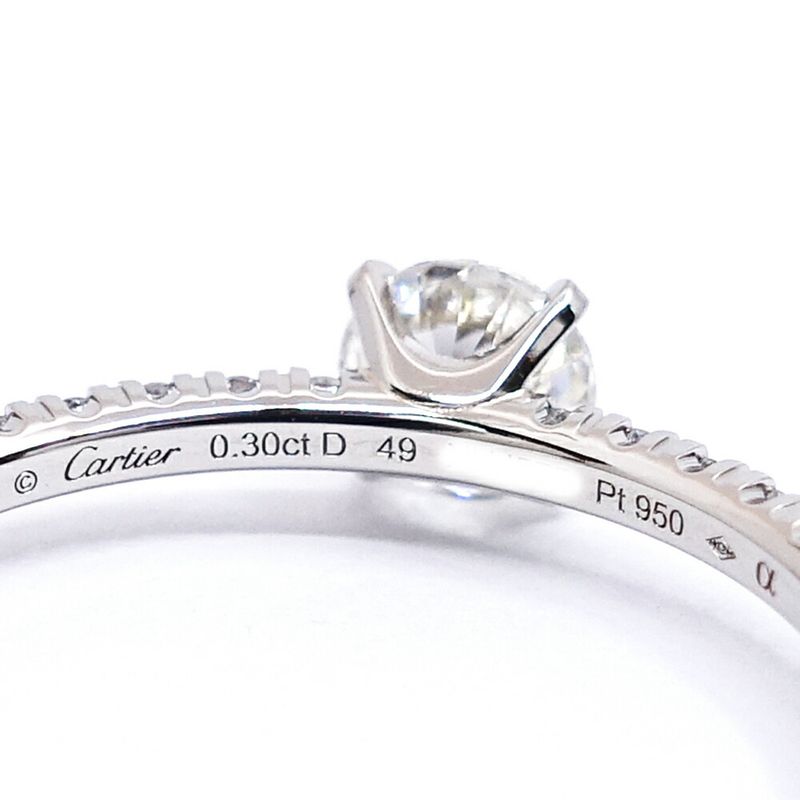 Cartier Pt950 Etincel Diamond Solitaire Ring Jewelry