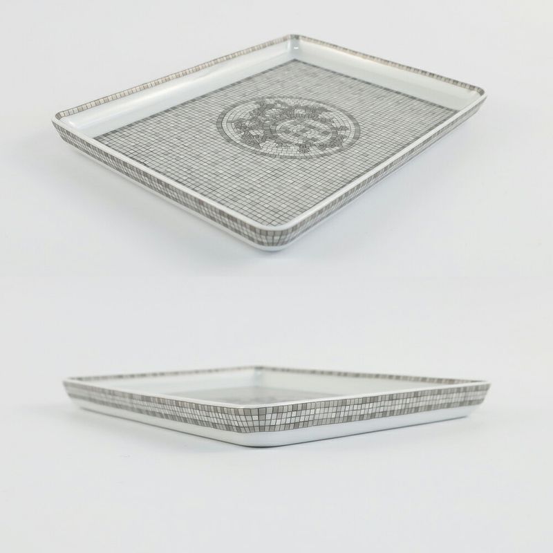 Hermes Mosaic Van Quatre Tray Square Plate Tray Tableware Accessories