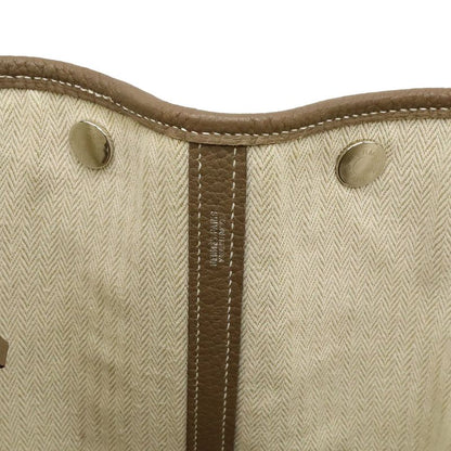 Hermes Garden Party PM Tote Bag Handbag Negonda Leather Etoupe Greige Silver