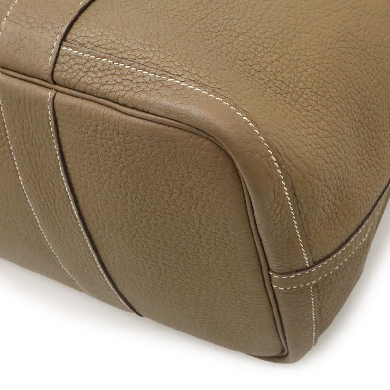 Hermes Garden Party PM Tote Bag Handbag Negonda Leather Etoupe Greige Silver
