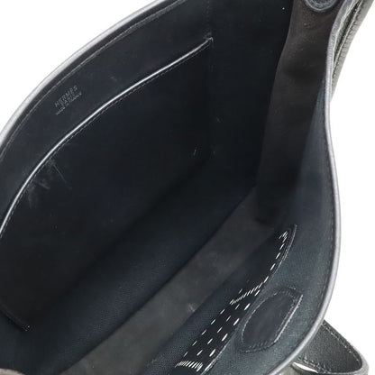 Hermes Evelyn I Evelyn 1pm Shoulder Bag Total Ash Canvas Leather Black Silver
