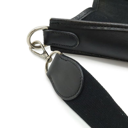 Hermes Evelyn I Evelyn 1pm Shoulder Bag Total Ash Canvas Leather Black Silver
