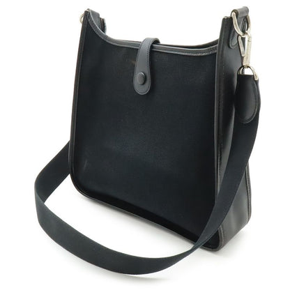 Hermes Evelyn I Evelyn 1pm Shoulder Bag Total Ash Canvas Leather Black Silver