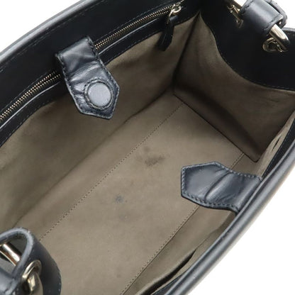 Fendi Runaway Small Shoulder Bag 2WAY Handbag Leather Black Silver Hardware