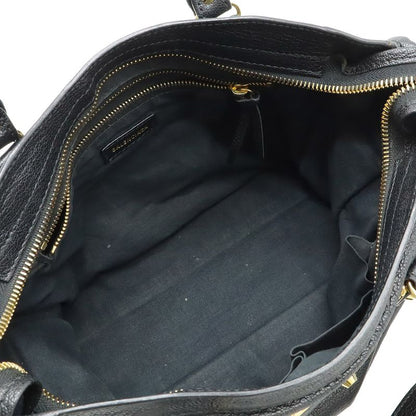 Balenciaga Classic Metallic Edge City Handbag 2WAY Shoulder Bag Leather Black