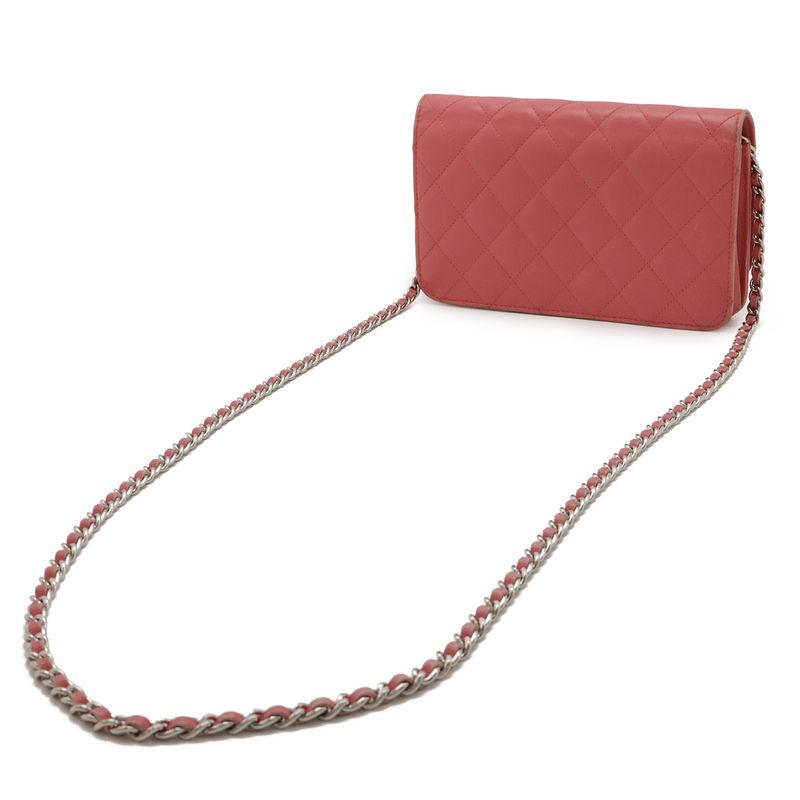 Chanel Simply CC Matelasse Coco Mark Chain Wallet Shoulder Bag Pochette Leather