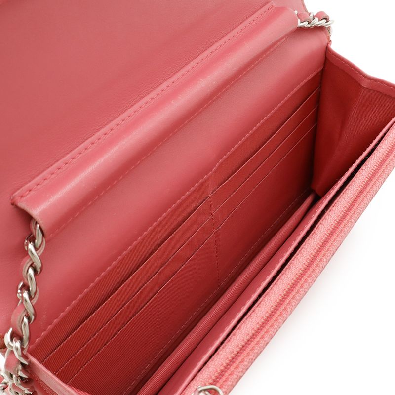 Chanel Simply CC Matelasse Coco Mark Chain Wallet Shoulder Bag Pochette Leather