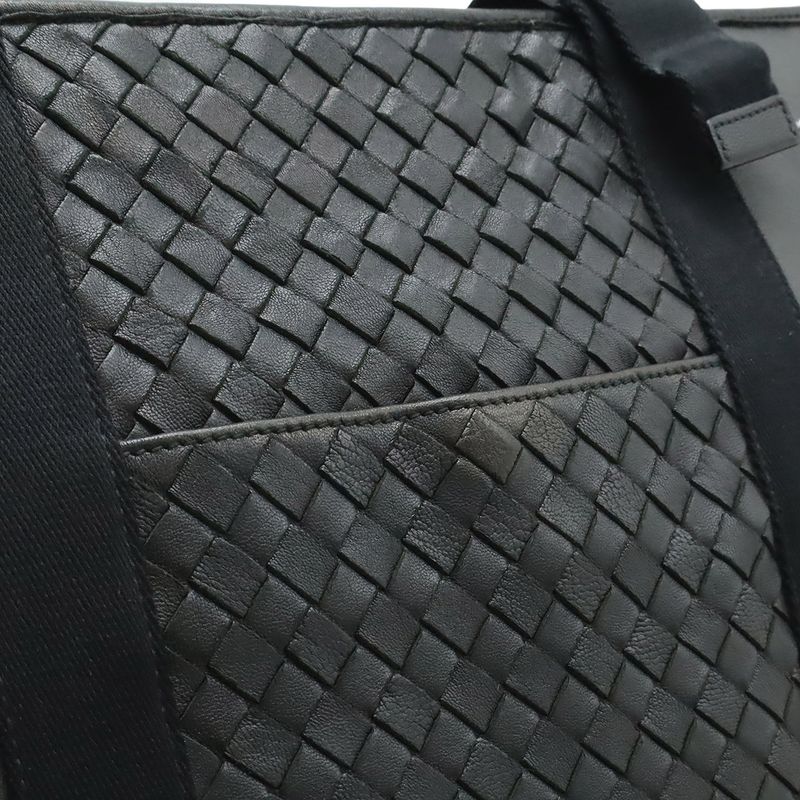 Bottega Veneta Intrecciato Business Bag Briefcase Shoulder Leather Dark