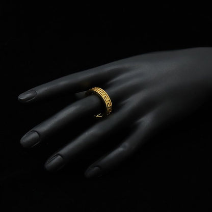 Versace Greca Ring GP Gold Actual Size Approx 19