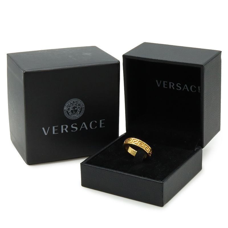 Versace Greca Ring GP Gold Actual Size Approx 19