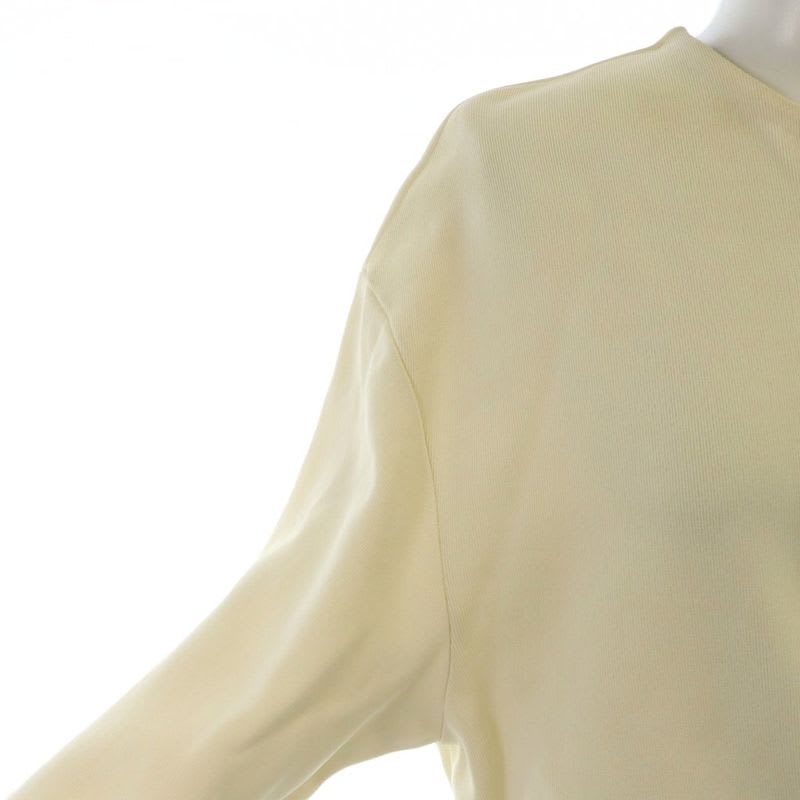 Christian Dior Deformed Knit Dress Long Sleeve Middle Ribbon 34 XS Ivory MQ